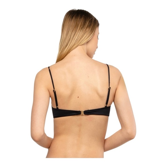 MELISSA ODABASH Marrakech lace-up bikini top in Black NWT - Picture 3 of 5